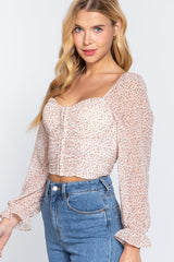 Hook & Eye Floral Print Woven Top