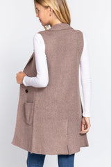 Sleeveless Long Sweater Vest