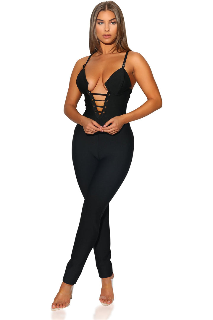 Madge V-Neck bandage Jumpsuit