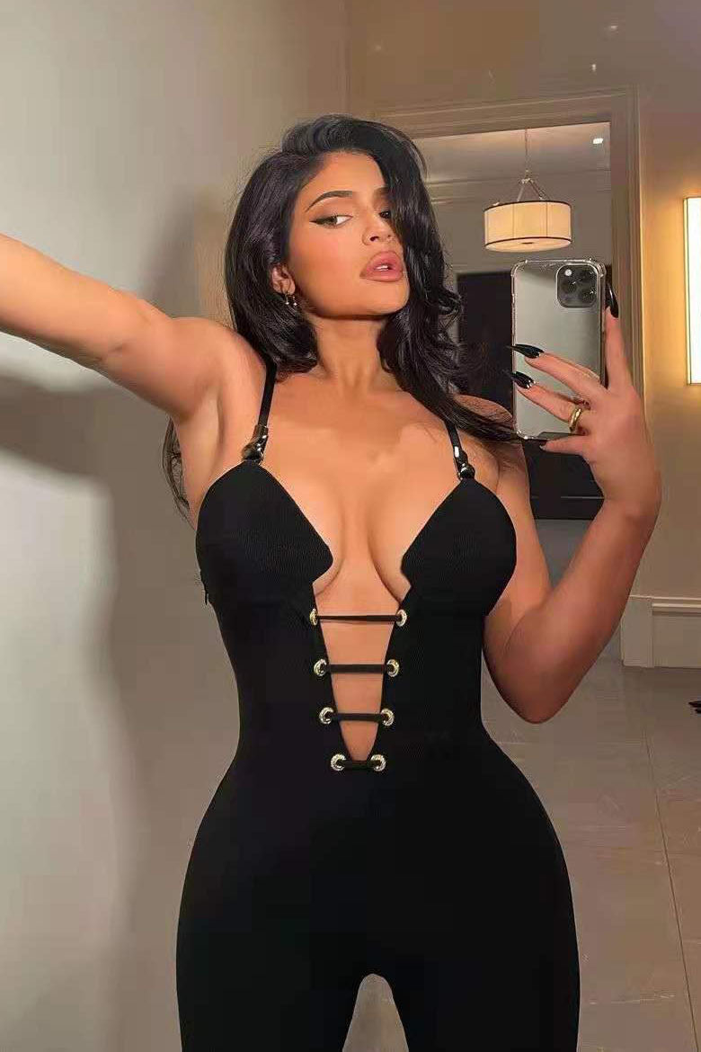 Madge V-Neck bandage Jumpsuit