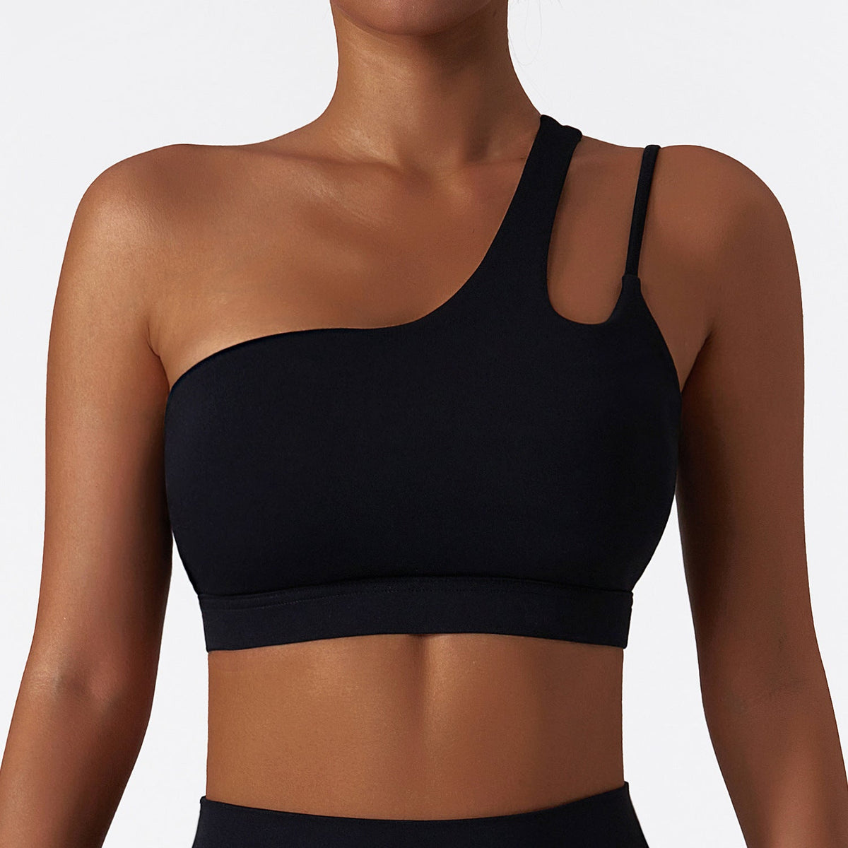 Air Cloud Cutout One Shoulder Sports Bra