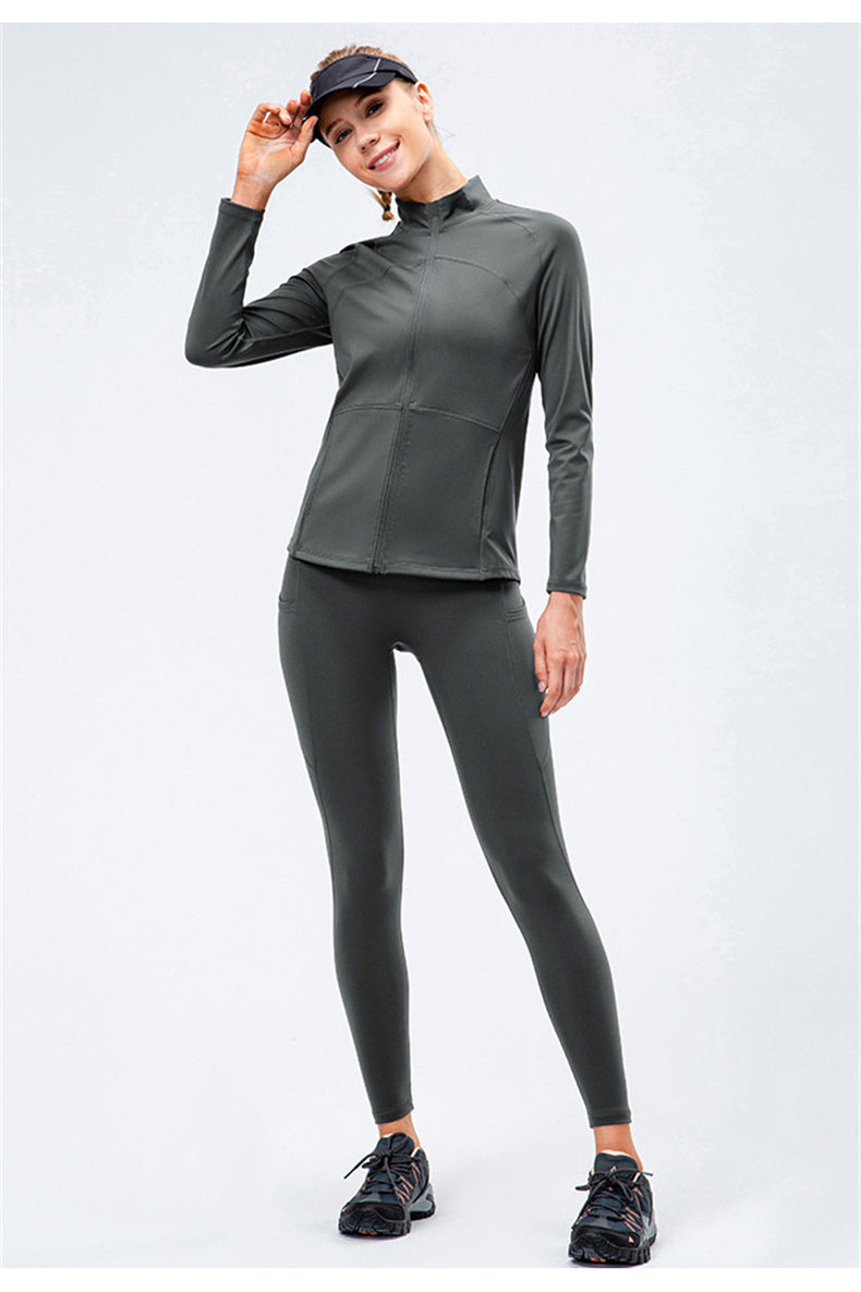 Zip Pocket Fleece Jacket & Leggings Set