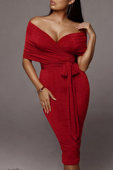 Off Shoulder Mini Dress Two Piece Set
