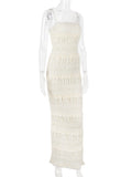 Pleated Fully Lined High Stretchy Maxi Dress