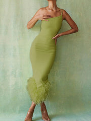 One Shoulder Midi Dress