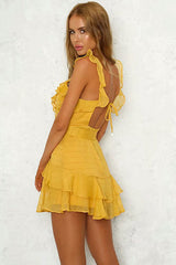Ruffle Dears Tie-back Mini Dress - 3 Colors