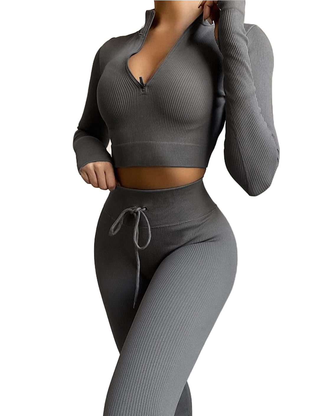 Workout Sets Zip Up Long Sleeve & Leggings