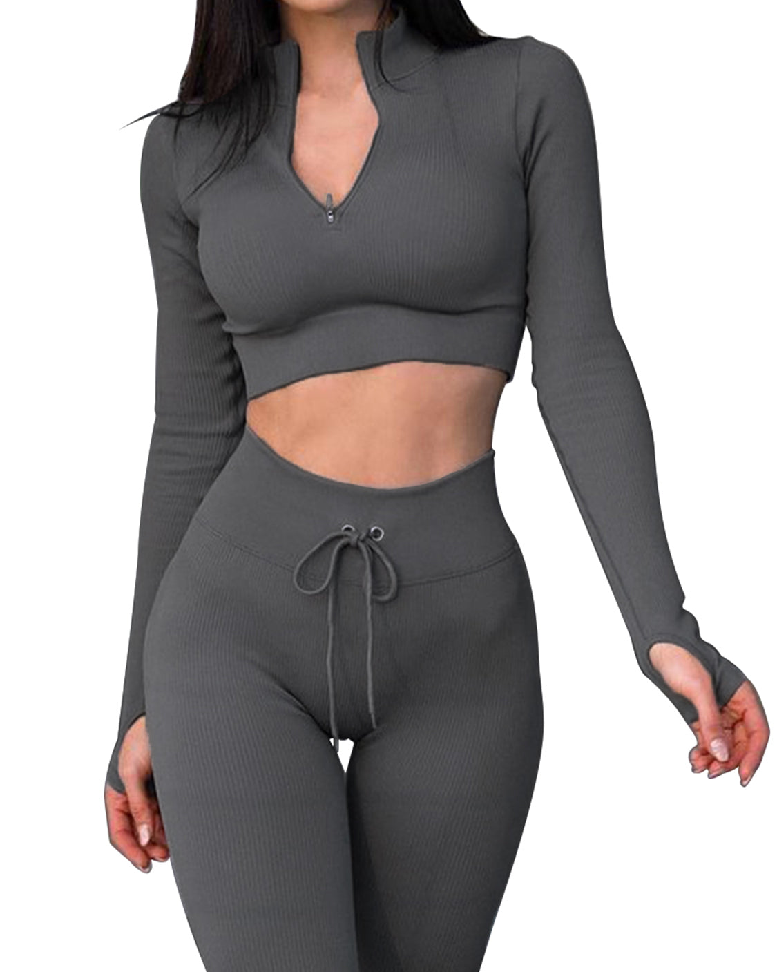 Workout Sets Zip Up Long Sleeve & Leggings