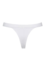 White Ribbed High Rise Bikini Bottoms