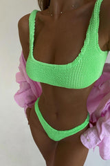 Neon Green High Leg Bikini Bottoms