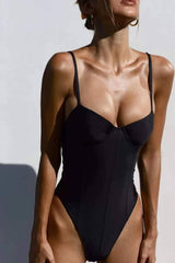 Black Underwired One Piece Swimsuit