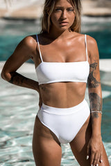 White High Waist Bikini Bottom