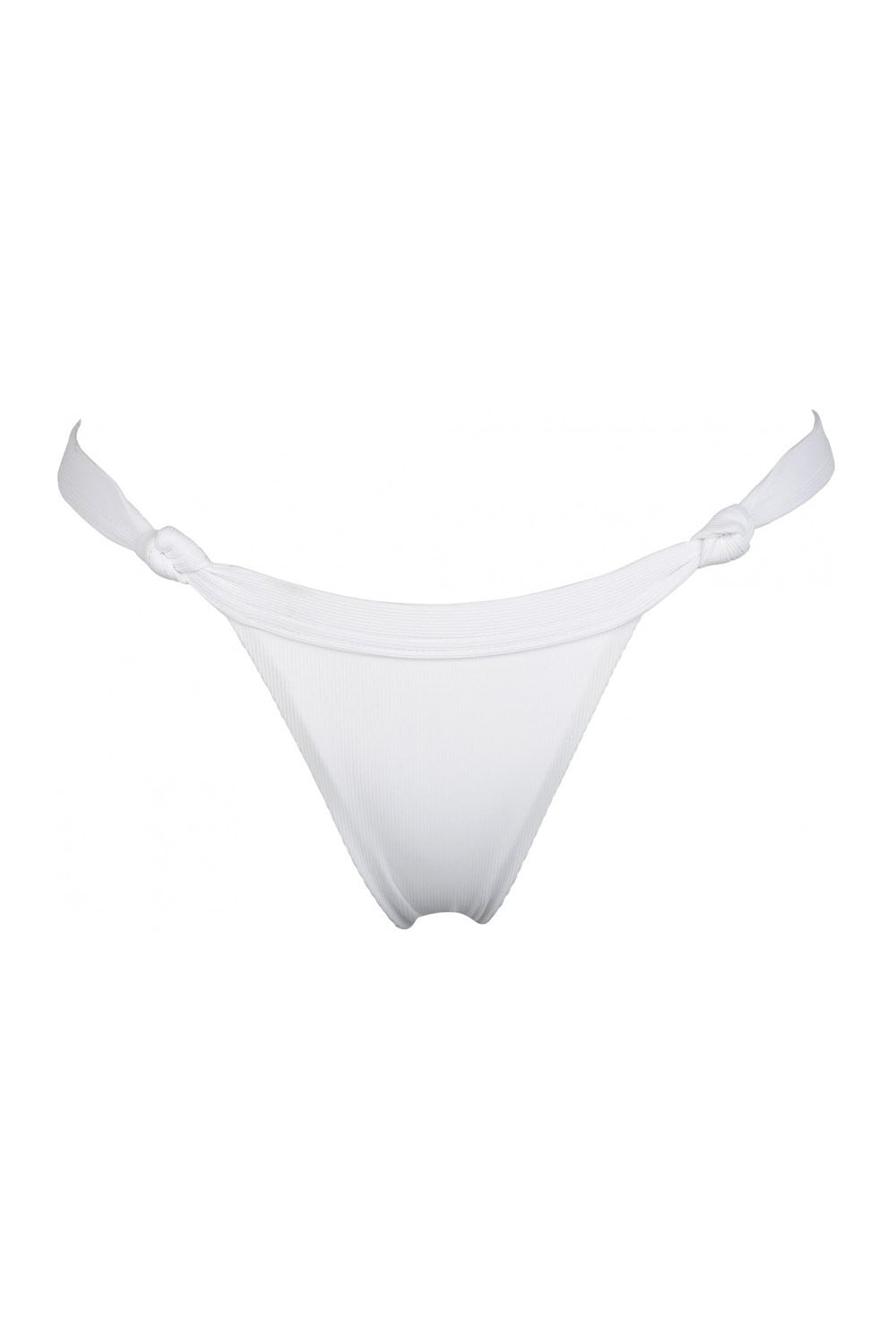 White Side Knotted Thong Bikini Bottom