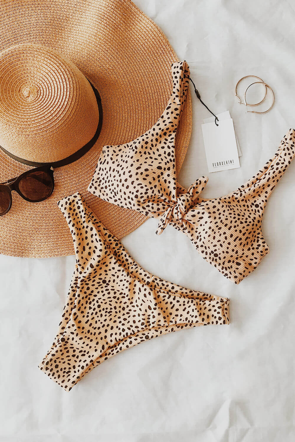 Yellow Leopard Ribbed Bikini Bottom